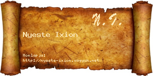 Nyeste Ixion névjegykártya